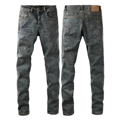 Purple Brand Crystal Diamond Jeans #9122