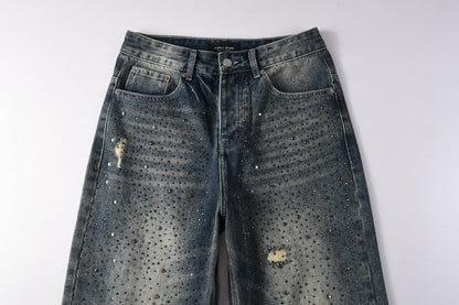 Purple Brand Crystal Diamond Jeans #9131